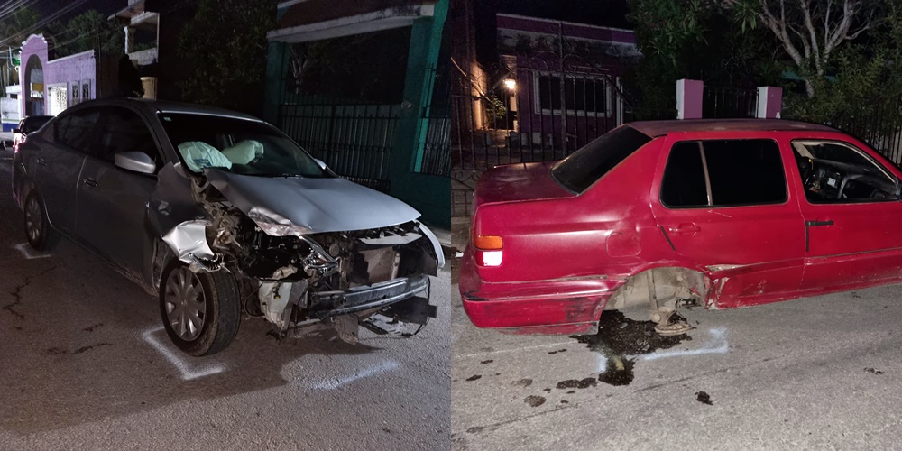 Ebrio choca dos veces en Oxkutzcab