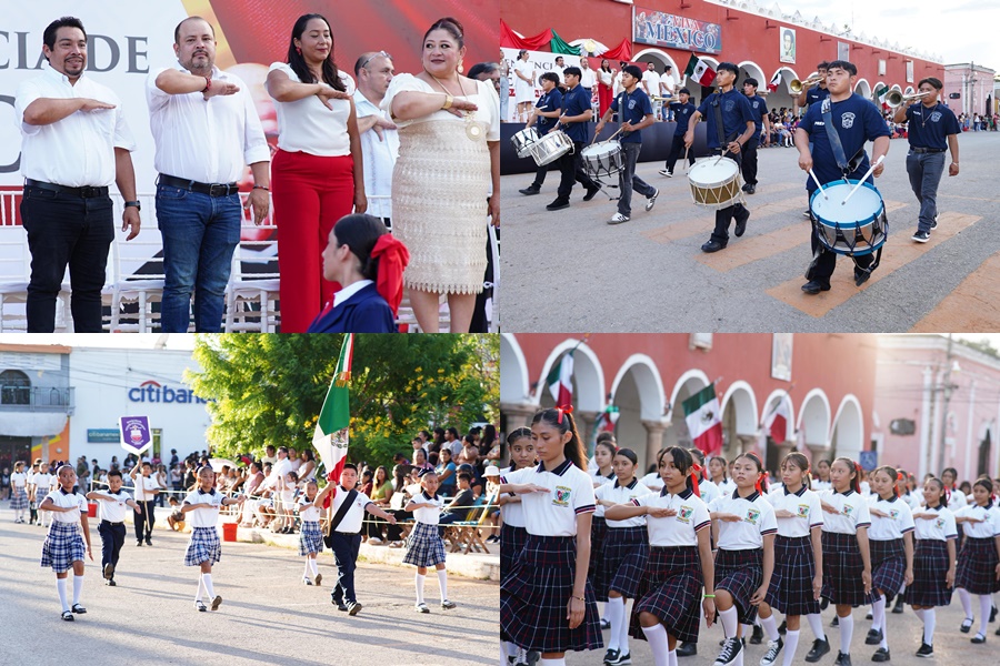 Desfilan estudiantes