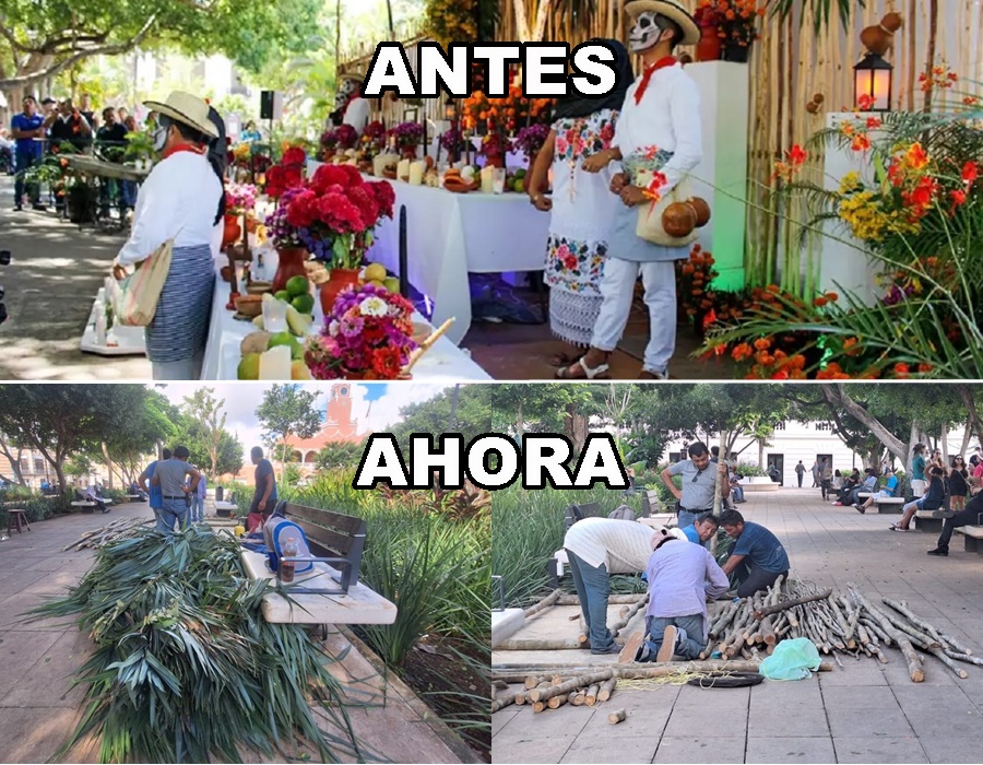 Desprecio a las tradiciones, vulgar muestra de altares de Hanal Pixá
