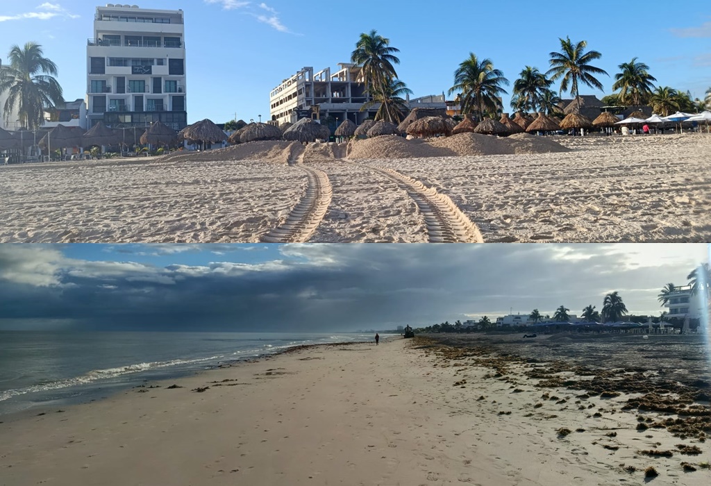 Nueva vaciante en Progreso abre 20 metros de playA