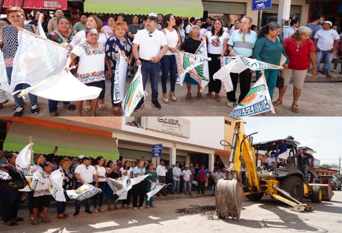 Inicia la reconstrucción de calles aledañas al mercado de Ox