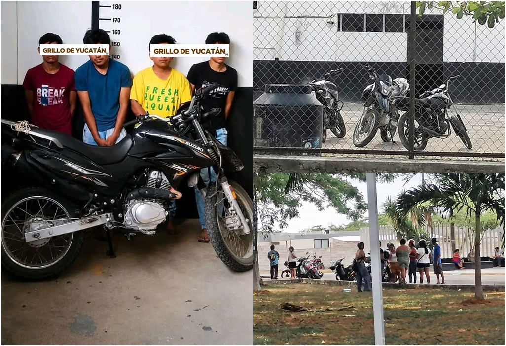 Caen cuatro rapazuelos roba-motos en Tizimín