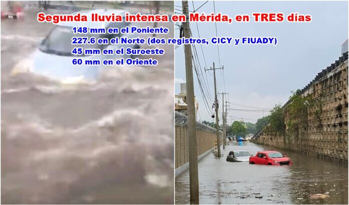 Caen 480 mm de agua en Mérida