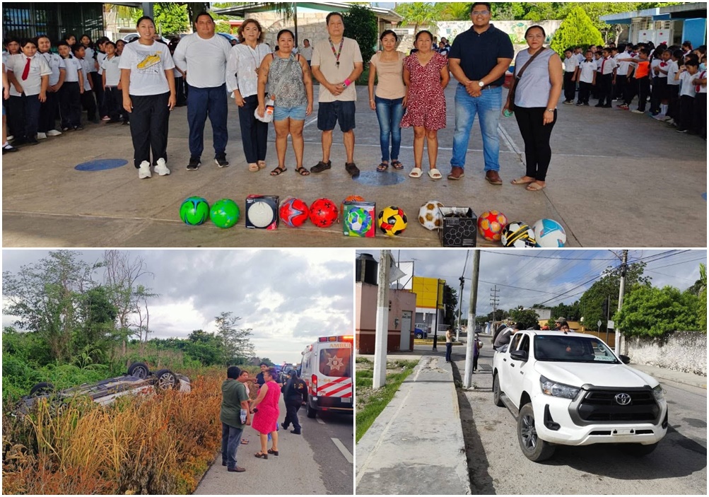 POLImotul Albañil “Okol Balón” Cozumeleño choca a una motociclista
