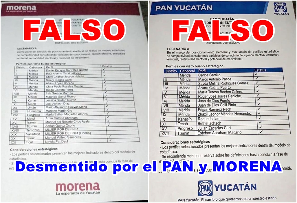 Poch reporteros y chaqueteros mentales difunden falsas listas de candidatos