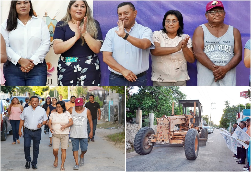 Rehabilitan una calle más Lucio Estrella da el banderazo de inicio