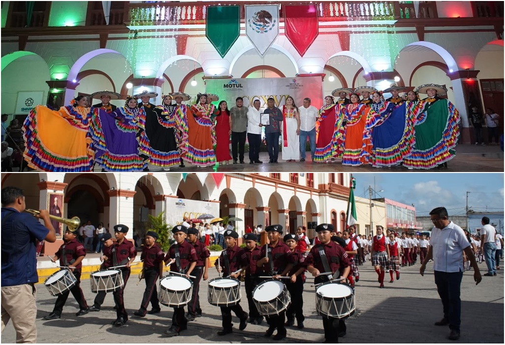Fiestas Patrias en Motul Cientos de familias dan el GritO