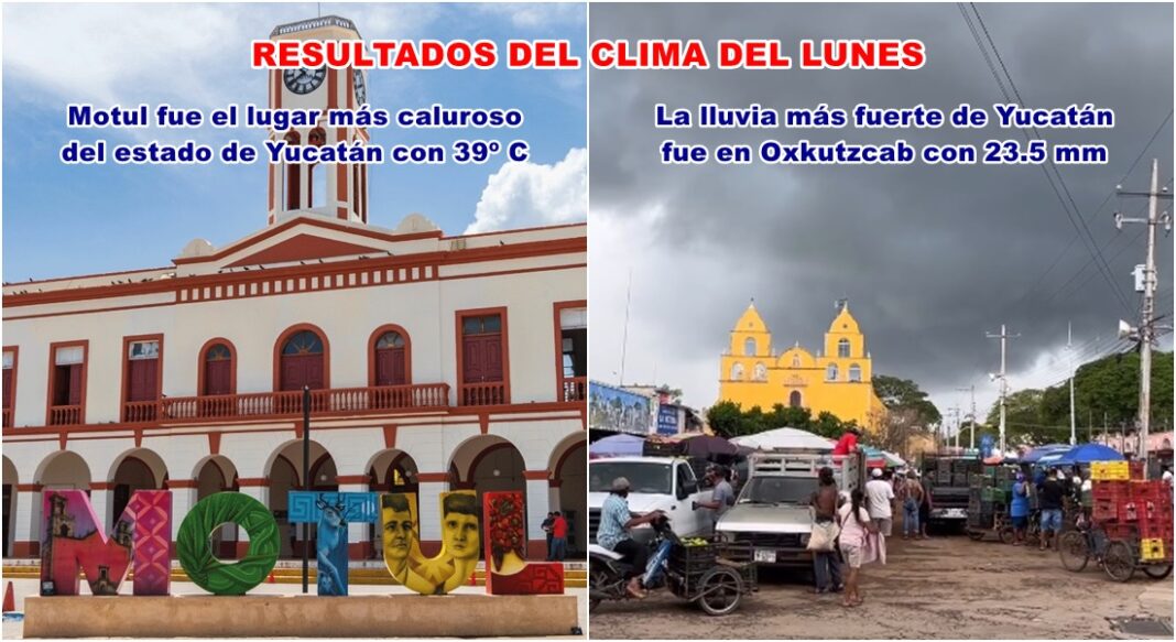 Motul, con 39º C, Mérida Poniente, con 38° y Oxkutzcab, con 37.5º,