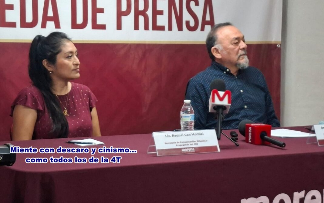 Puerqueza Cínica Raquel Can, vocera de Morena, cae como mentirosa c