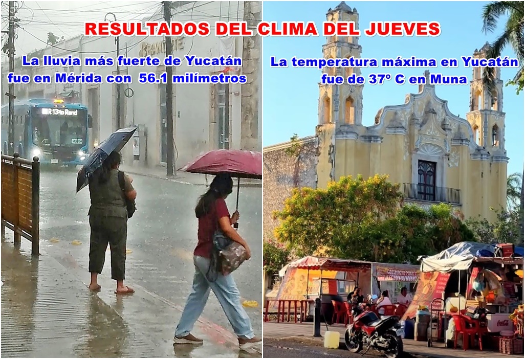 Aguacero de 152.8 mm en Mérid Temperatura máxima en Muna