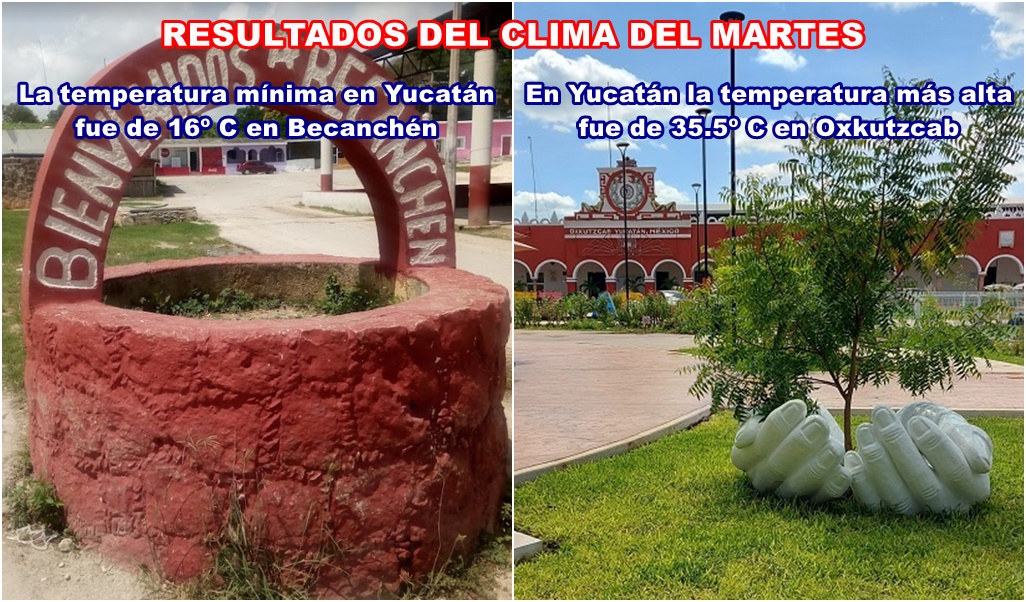 El Sur de Yucatán el más caluroso y el más frío del martes