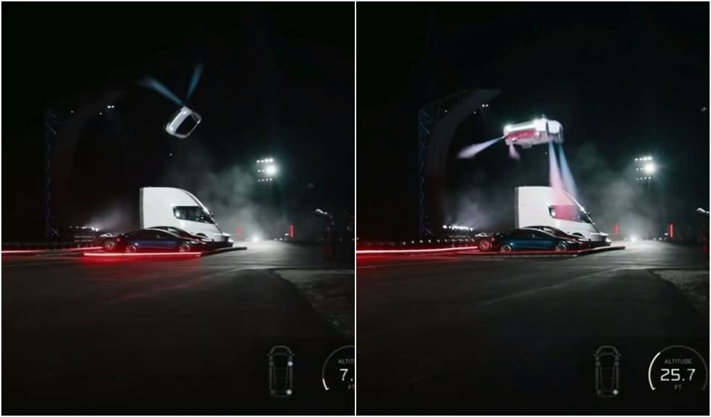 Elon Musk da a conocer su primer auto volador, el nuevo Tesla