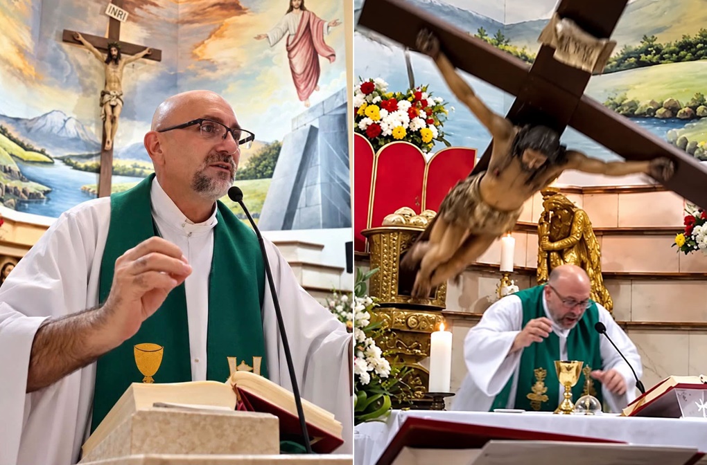 Muere un sacerdote en plena misa tras caerle una cruZ